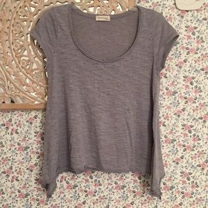 EUC Monteau gray swing tee w/ asymmetrical hem